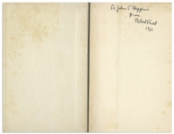 Robert Frost Signed Copy of His Poetry, ''The Road Not Taken''
